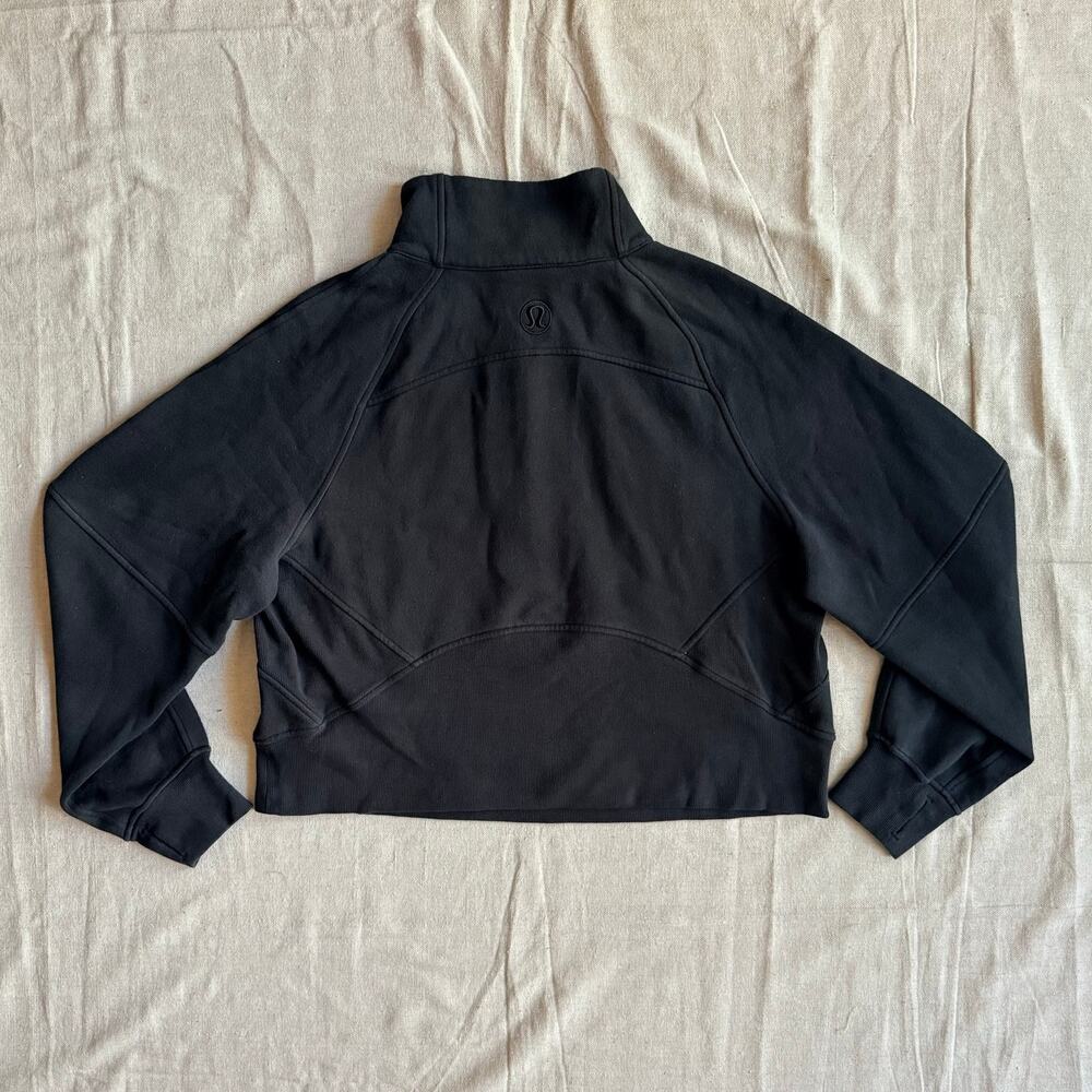 Lululemon Sweatshirt Womens M/L Scuba Quarter Zip Pull Over Cropped Thumb Holes - Picture 3 of 11
